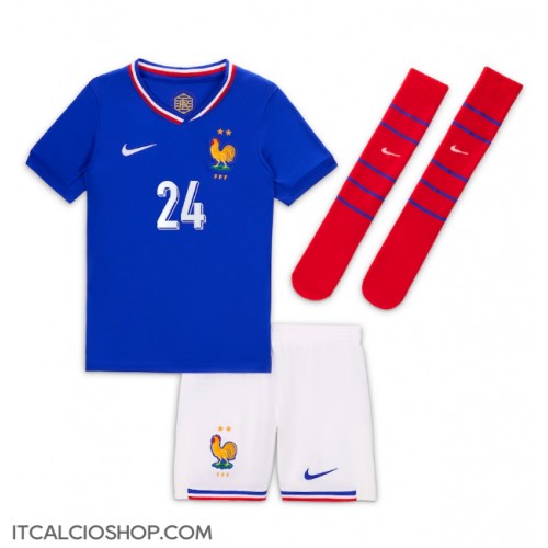 Francia Ibrahima Konate #24 Prima Maglia Bambino Europei 2024 Manica Corta (+ Pantaloni corti)
